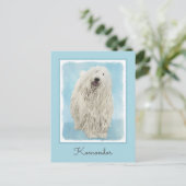 Komondor schilderen - Kute Original Dog Art Briefkaart (Staand voorkant)