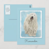 Komondor schilderen - Kute Original Dog Art Briefkaart (Voorkant / Achterkant)