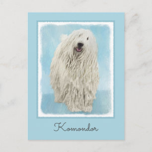 Komondor schilderen - Kute Original Dog Art Briefkaart