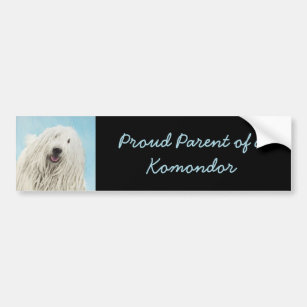 Komondor schilderen - Kute Original Dog Art Bumpersticker