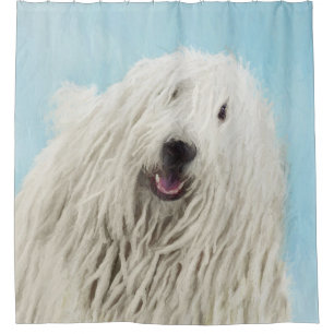 Komondor schilderen - Kute Original Dog Art Douchegordijn