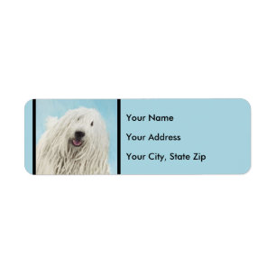 Komondor schilderen - Kute Original Dog Art Etiket