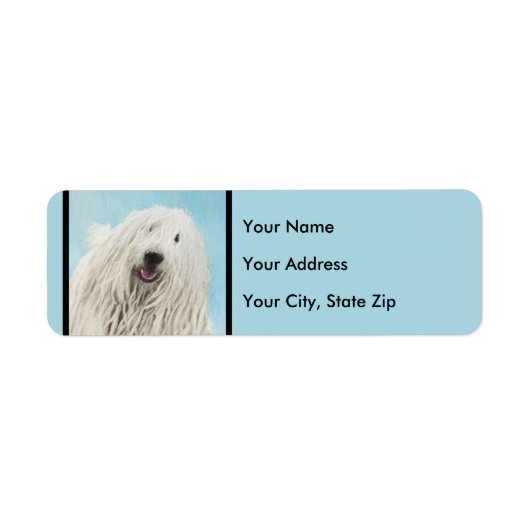 Komondor schilderen - Kute Original Dog Art Etiket (Voorkant)