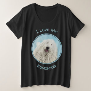 Komondor schilderen - Kute Original Dog Art Grote Maat T-shirt