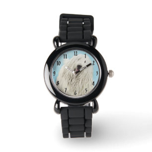 Komondor schilderen - Kute Original Dog Art Horloge