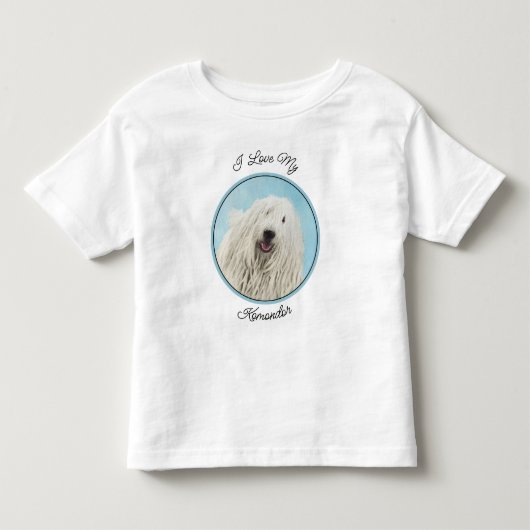 Komondor schilderen - Kute Original Dog Art Kinder Shirts (Voorkant)