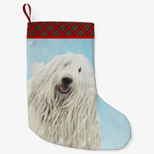 Komondor schilderen - Kute Original Dog Art Kleine Kerstsok
