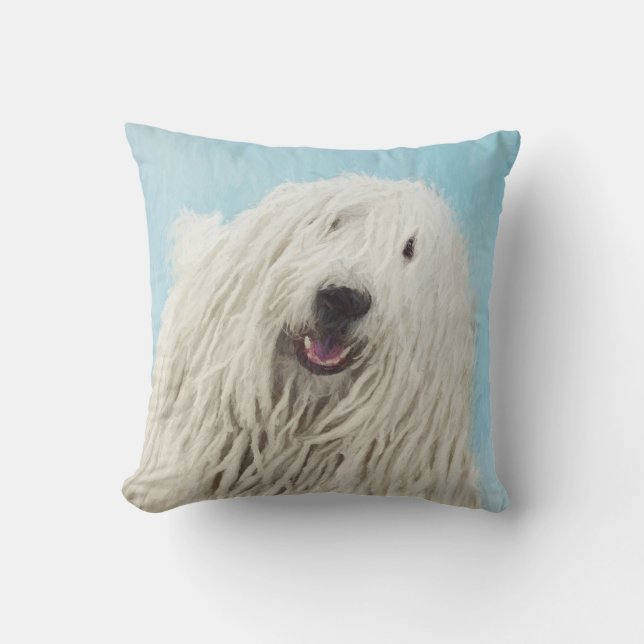 Komondor schilderen - Kute Original Dog Art Kussen (Voorkant)
