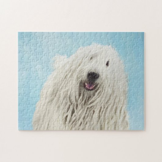 Komondor schilderen - Kute Original Dog Art Legpuzzel (Horizontaal)
