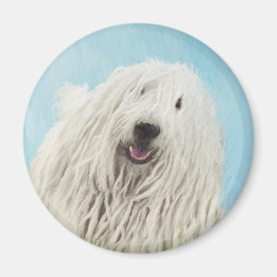 Komondor schilderen - Kute Original Dog Art Magneet