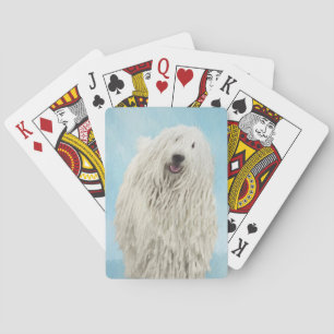 Komondor schilderen - Kute Original Dog Art Pokerkaarten