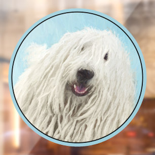 Komondor schilderen - Kute Original Dog Art Raamsticker