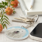 Komondor schilderen - Kute Original Dog Art Sleutelhanger (Voorkant Rechts)