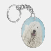 Komondor schilderen - Kute Original Dog Art Sleutelhanger (Voorkant Links)