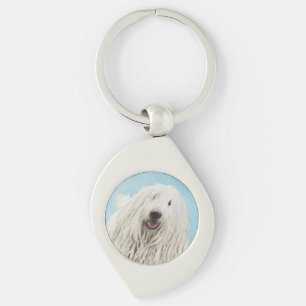 Komondor schilderen - Kute Original Dog Art Sleutelhanger