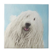 Komondor schilderen - Kute Original Dog Art Tegeltje (Voorkant)