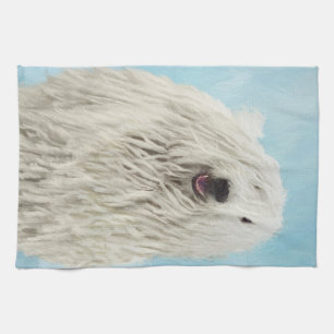 Komondor schilderen - Kute Original Dog Art Theedoek