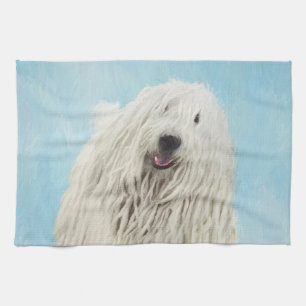 Komondor schilderen - Kute Original Dog Art Theedoek