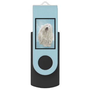 Komondor schilderen - Kute Original Dog Art USB Stick