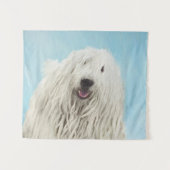 Komondor schilderen - Kute Original Dog Art Wandkleed (Voorkant (horizontaal))