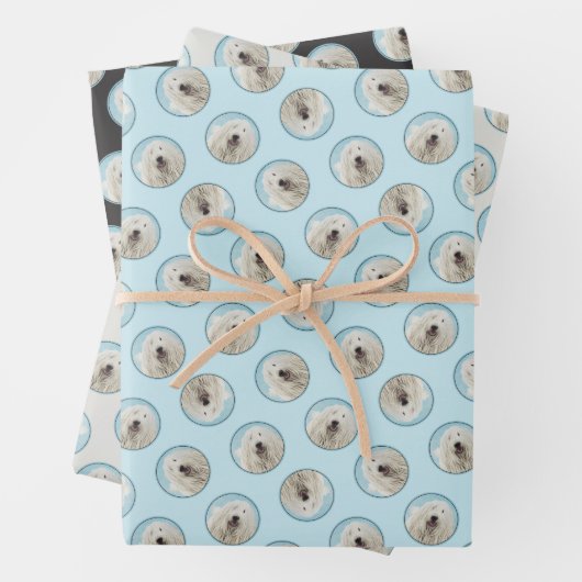 Komondor schilderij Hongaarse Schattigee originele Inpakpapier Vel (In situ)