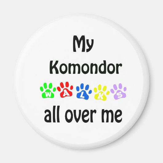 Komondor wandelingen ontwerp magneet (Voorkant)
