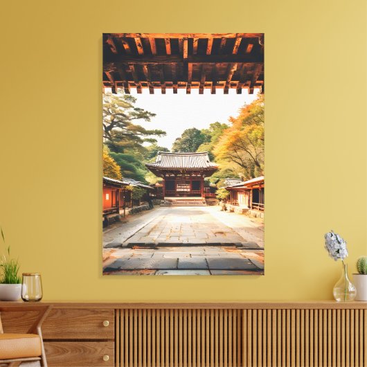 Komorebi - De Zonovergoten Tempel Canvas Afdruk (Insitu (Woonkamer))
