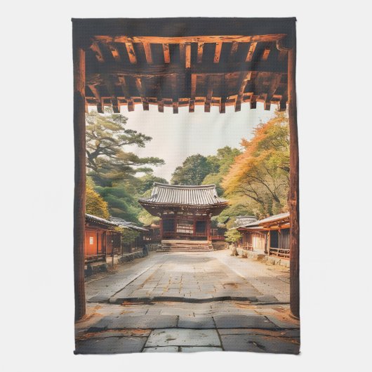 Komorebi - De Zonovergoten Tempel Theedoek (Verticaal)