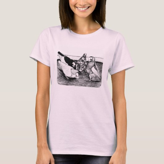 Komorner Tumbler Pigeon Quartet T-shirt (Voorkant)