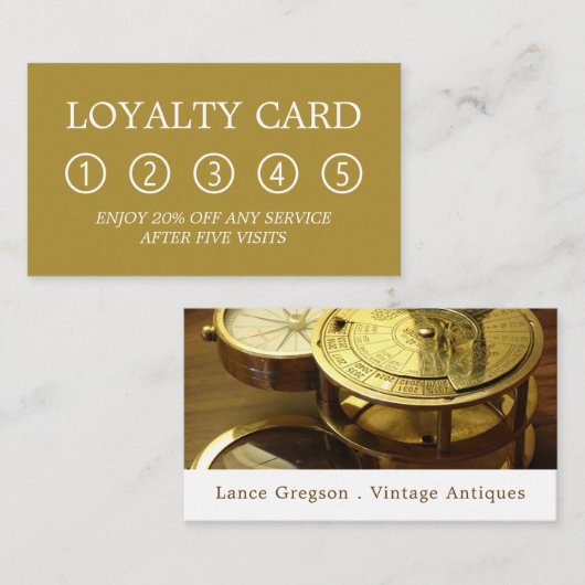  kompas, Antiek dealer bedrijf Klantenkaartje (Voorkant / Achterkant)