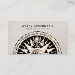  kompas beige linnen look finance visitekaartje