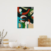 Kompas bij nacht Poster Wall Art (Keuken)