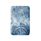  kompas | Blue Grunge Nautical Zee Chart Badmat (Voorkant Verticaal)