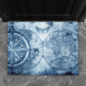  kompas | Blue Grunge Nautical Zee Chart Deurmat