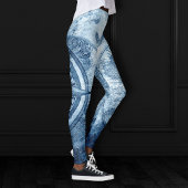 kompas | Blue Grunge Nautical Zee Chart Leggings