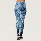  kompas | Blue Grunge Nautical Zee Chart Leggings (Achterkant)