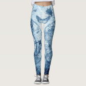  kompas | Blue Grunge Nautical Zee Chart Leggings (Voorkant)