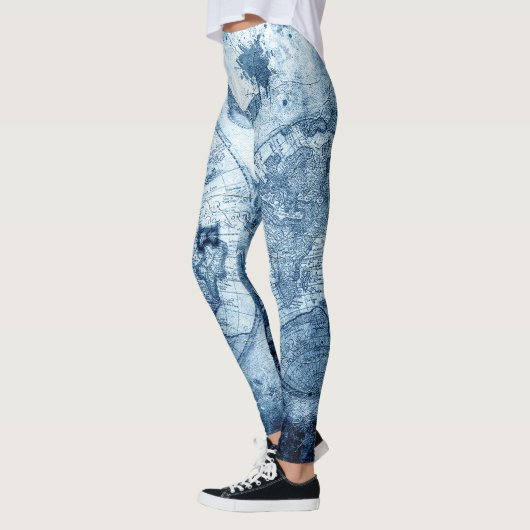 kompas | Blue Grunge Nautical Zee Chart Leggings (Links)