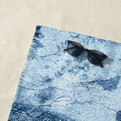  kompas | Blue Grunge Nautical Zee Chart Strandlaken (In situ)