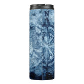 kompas | Blue Grunge Nautical Zee Chart Thermosbeker (Achterkant)