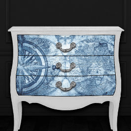  kompas | Blue Grunge Nautical Zee Chart Tissuepapier