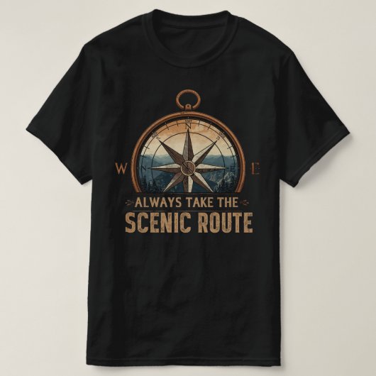 Kompas Camping T-shirt – Neem Altijd de Schilderac (Design voorkant)