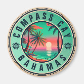 Kompas Cay Bahamas Retro Zeemeeuw Souvenir jaren 1 Magneet (Voorkant)