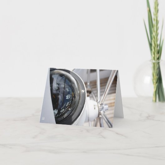 Kompas dat de richting geeft aan een avontuur.  bedankkaart (Voorkant)