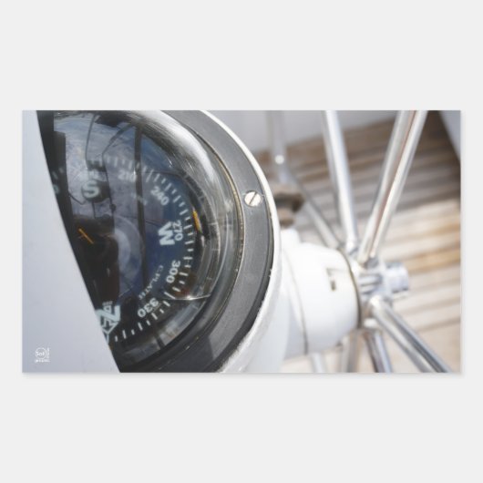 Kompas dat de richting geeft aan een avontuur. rechthoekige sticker (Voorkant)