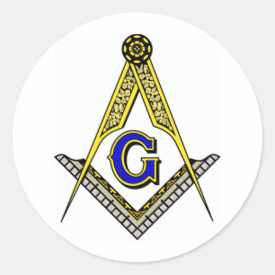 Kompas en vierkant ronde sticker