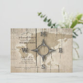 Kompas en Wereldkaart repetitie Dinner Party Kaart (Staand voorkant)