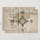 Kompas en Wereldkaart repetitie Dinner Party Kaart (Voorkant / Achterkant)