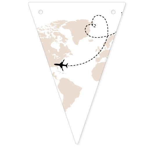 Kompas en wereldkaart vliegtuig hart afstuderen vlaggetjes (Derde vlag)
