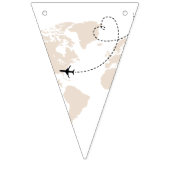 Kompas en wereldkaart vliegtuig hart afstuderen vlaggetjes (Eerste vlag)